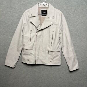 DKNY Leather Asymmetrical zip jacket Faux Leather Biker Y2K Gray Women‎ Small